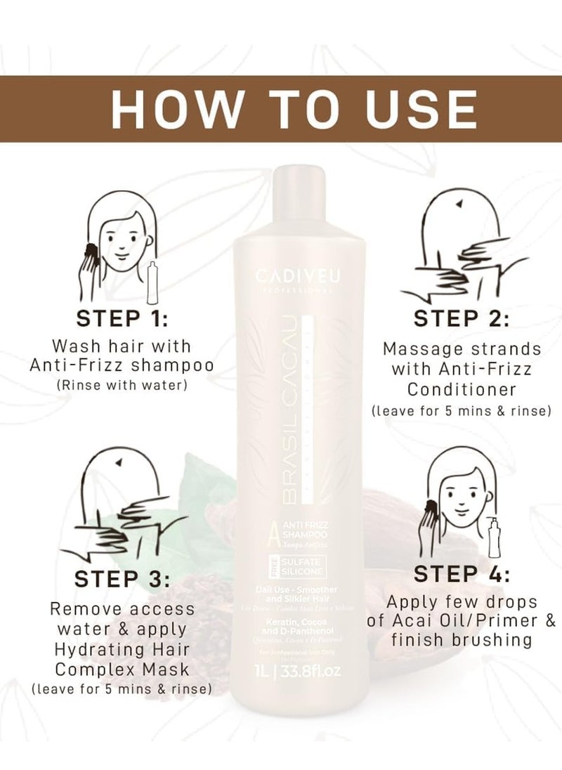 Brasil Cacau Brasil Cacau 10.1oz Anti-Frizz Shampoo – Ultimate Keratin-Enhanced Shine & Smoothness  - Image 5