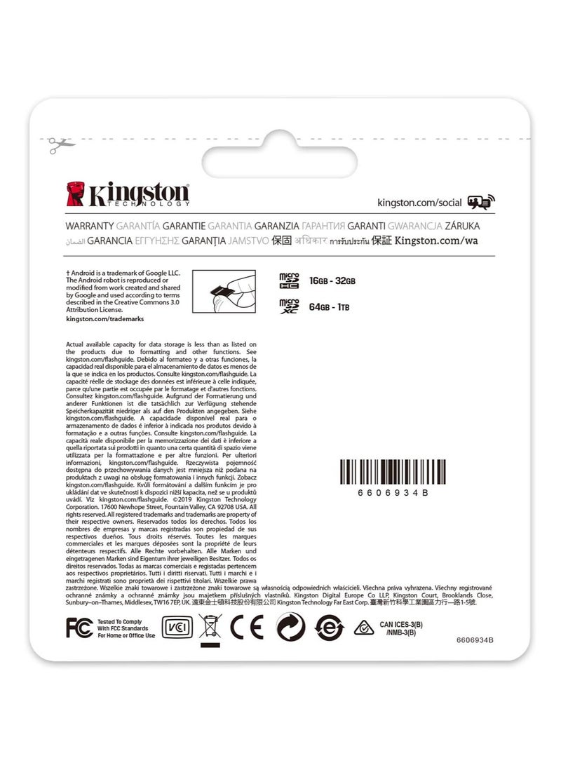 Kingston Canvas Select Plus 16GB MicroSD Class 10 Card with SD Adapter - SDCS2/16GB - Image 4