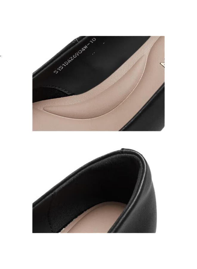 YEARCON Women'S Chunky Heel Fashion Shoes Shallow Mouth Fitted High Heels Work Style Women'S Single Shoes 26904W Black Size 39 - Image 3