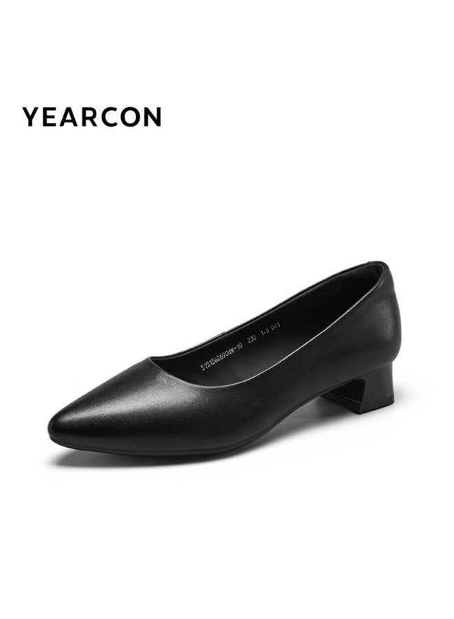YEARCON Yierkang Women's Chunky Heel Fashion Shoes Shallow Mouth Fitted High Heels Work Style Women's Single Shoes 26904w Black Size 39 - Image 5