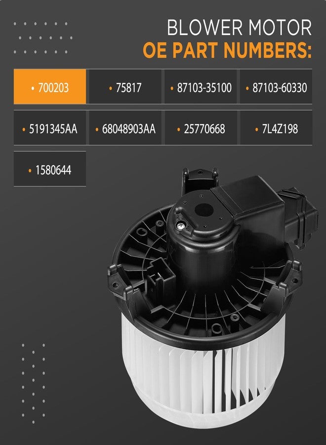 SYKRSS HVAC Blower Motor 700203, 75817, 87103-35100, 87103-60330; Compatible with Avenger Ram 3500 1500 Lucerne DTS, Heater Blower AC Fan for 5191345AA, 25770668, 7L4Z198 1580644 Blower - Image 3
