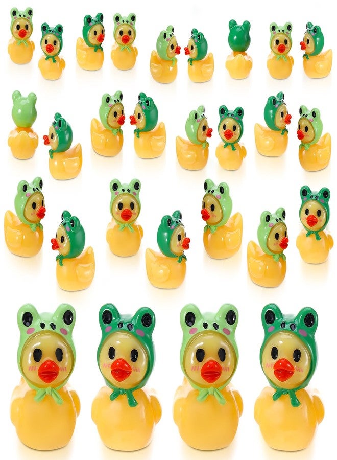 GGSTDDUP 50 Pcs Mini Resin Frog Ducks Small Frog Figurines Tiny Resin Ducks to Hide Miniatures Frog Duck Figures for Fairy Garden Landscape Dollhouse Home Tabletop Decor - Image 1