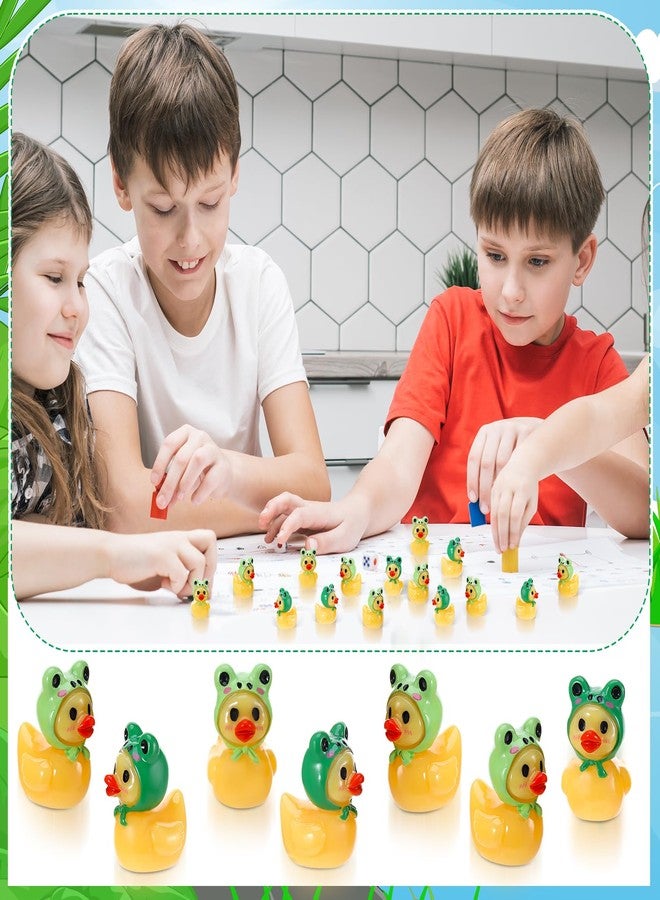GGSTDDUP 50 Pcs Mini Resin Frog Ducks Small Frog Figurines Tiny Resin Ducks to Hide Miniatures Frog Duck Figures for Fairy Garden Landscape Dollhouse Home Tabletop Decor - Image 5