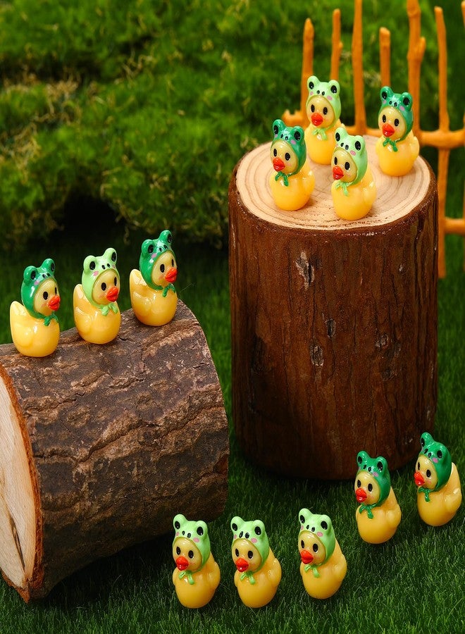 GGSTDDUP 50 Pcs Mini Resin Frog Ducks Small Frog Figurines Tiny Resin Ducks to Hide Miniatures Frog Duck Figures for Fairy Garden Landscape Dollhouse Home Tabletop Decor - Image 3