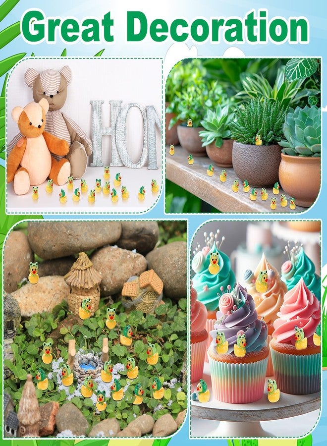 GGSTDDUP 50 Pcs Mini Resin Frog Ducks Small Frog Figurines Tiny Resin Ducks to Hide Miniatures Frog Duck Figures for Fairy Garden Landscape Dollhouse Home Tabletop Decor - Image 4