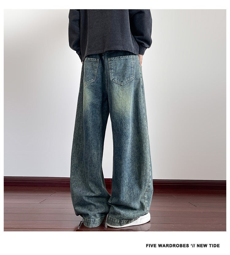 Unisex Classic Denim Jeans Loose Fit Daily Outdoor Wear - Image 1