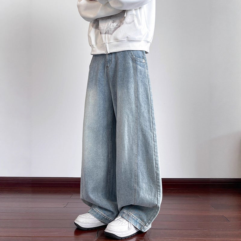 Unisex Classic Denim Jeans Loose Fit Daily Outdoor Wear - Image 4