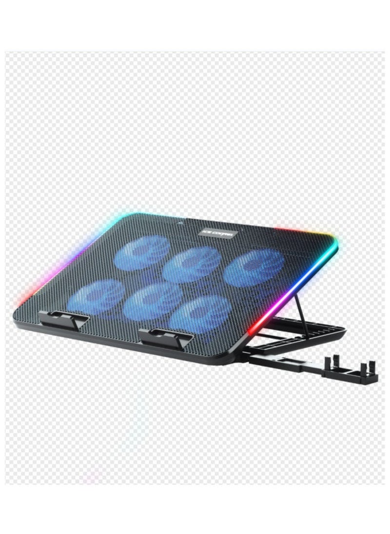 Laptop Cooling Pad,Gaming Notebook Cooler for Desk and Lap Use,Laptop Fan Stand with Phone Holder,Black