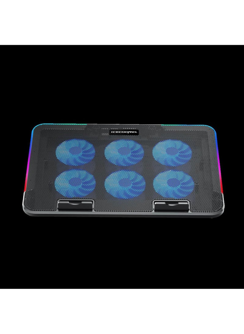 Laptop Cooling Pad,Gaming Notebook Cooler for Desk and Lap Use,Laptop Fan Stand with Phone Holder,Black