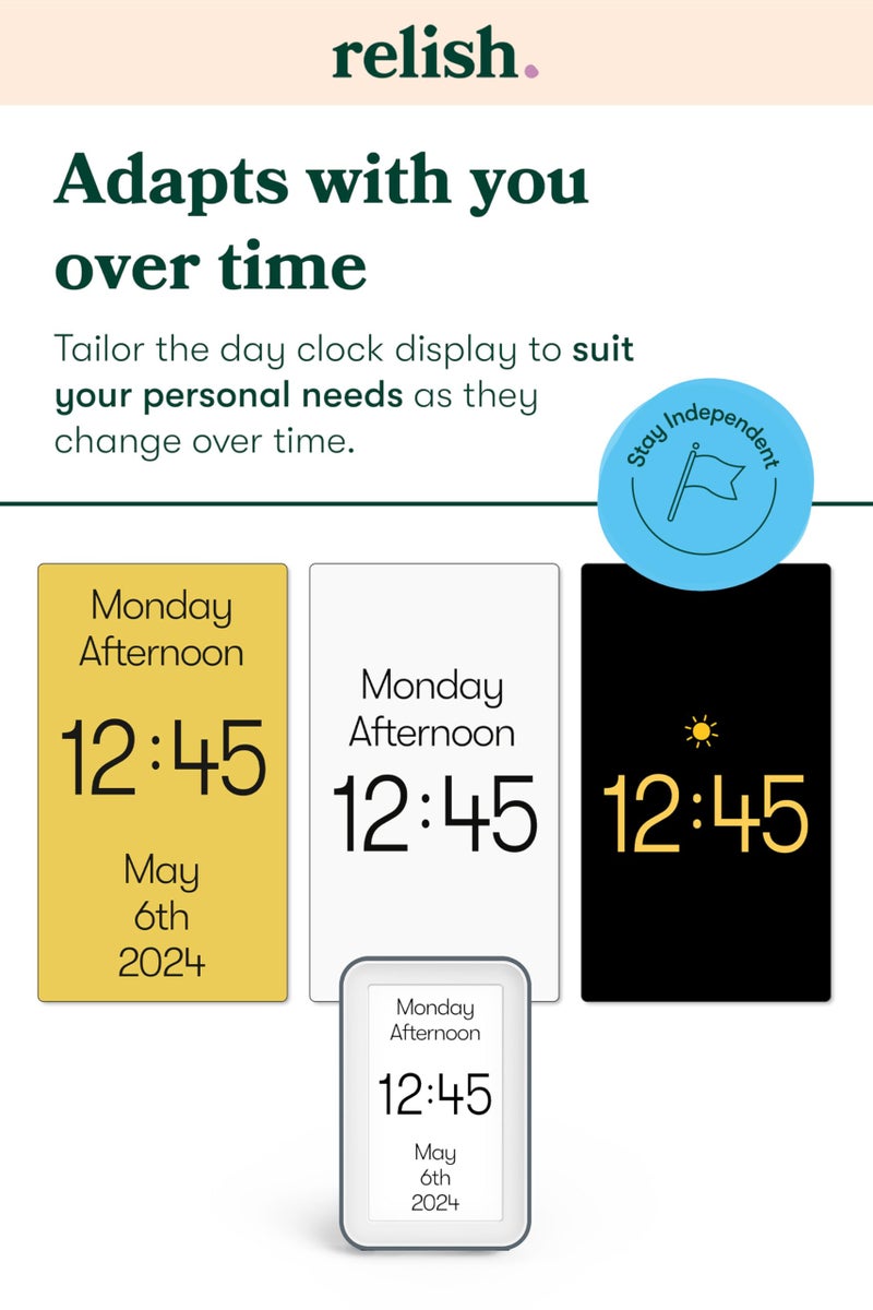 Relish Day Connect - Dementia Clock  HD Large Screen Digital Calendar Clock for Seniors and People with Memory Loss with Large Number  Day  Date and Time - Image 3