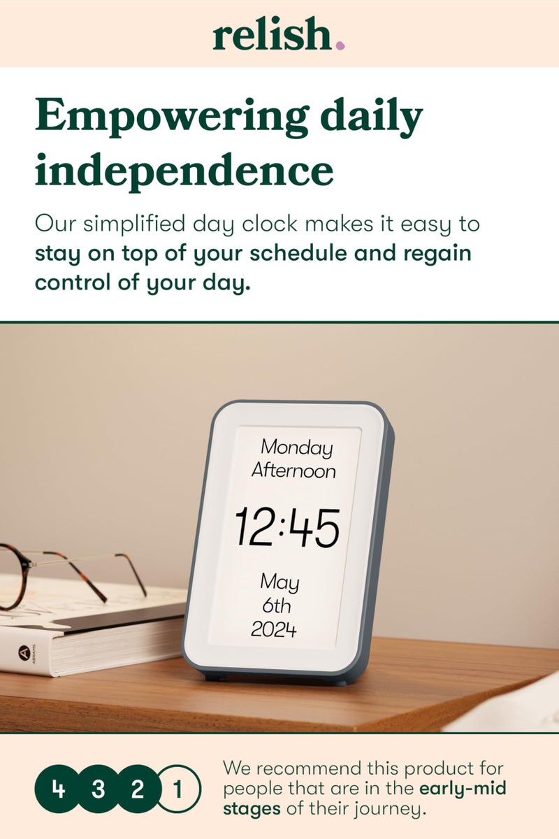 Relish Day Connect - Dementia Clock  HD Large Screen Digital Calendar Clock for Seniors and People with Memory Loss with Large Number  Day  Date and Time - Image 2