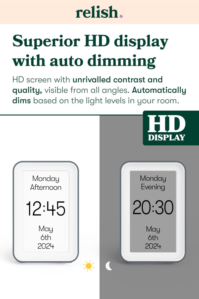 Relish Day Connect - Dementia Clock  HD Large Screen Digital Calendar Clock for Seniors and People with Memory Loss with Large Number  Day  Date and Time - Image 5