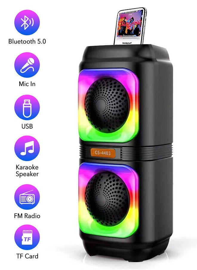 JL Audio - RGB Bluetooth Speaker with FM Radio, USB Port, and TF Card Reader and Microphone Socket Model JL-4405 - Image 1
