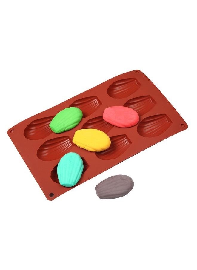 yongsheng Baking Silicone Madeleine Mould Orange 29x17cm, Pan Silicone Madeline Cookies Pan 9 Cavities Madeleine Mold Nonstick Baking Pans for Make Cookies,Cake,Candy  - Image 3