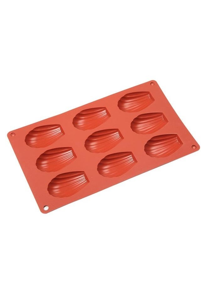 yongsheng Baking Silicone Madeleine Mould Orange 29x17cm, Pan Silicone Madeline Cookies Pan 9 Cavities Madeleine Mold Nonstick Baking Pans for Make Cookies,Cake,Candy  - Image 1