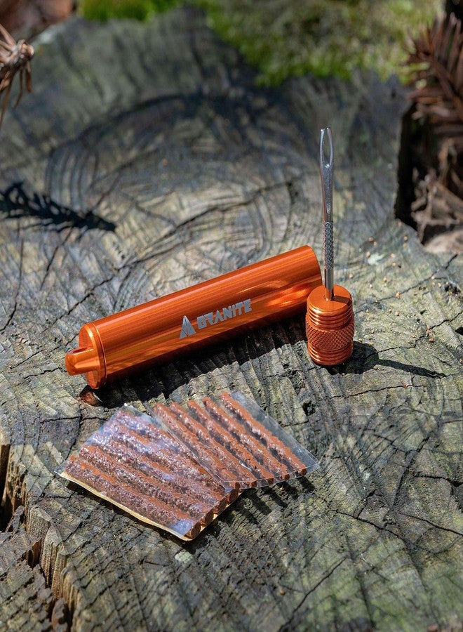 Granite Suture Tire Plug Kit, Compact Tubeless Flat Bicycle Tire Repair Kit with 2 Size Tire Plugs, Fix Mountain Bike and Road Bike Tire Punctures (Orange) - Image 2