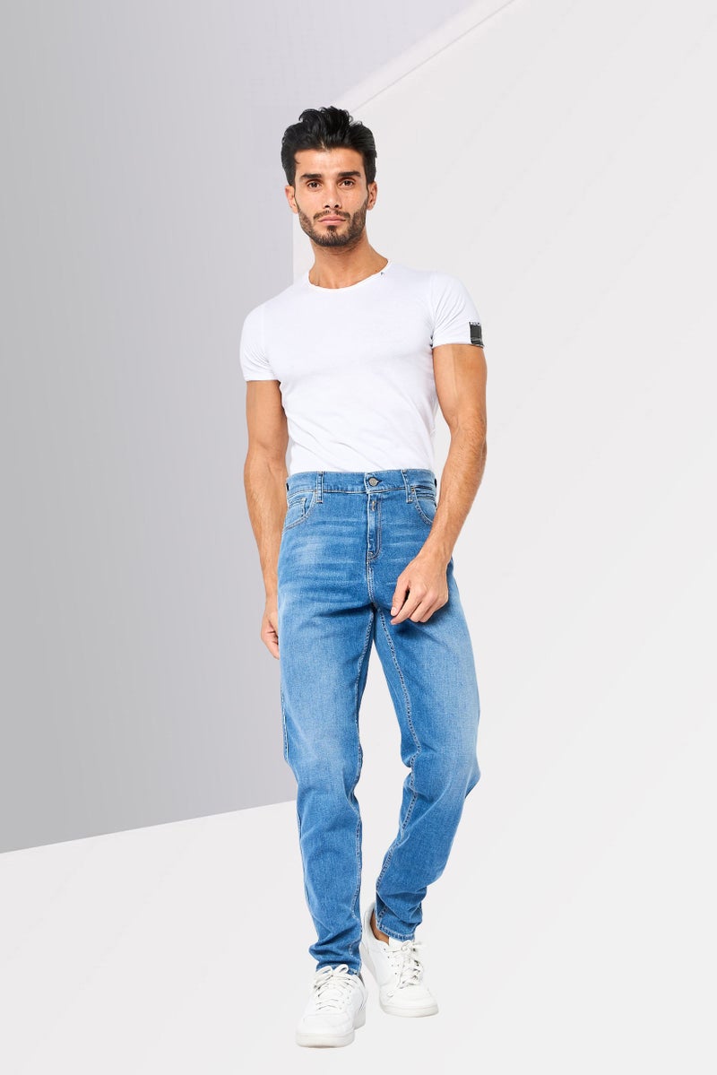Replay Men Sandot Relaxed Fit Washed Denim Jeans, Blue - Image 2