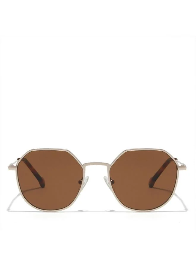 30Sundays TURN UP Men Brown Sunglasses - Frame Material: Metal - Lens Color: Brown- Frame Color: Gold - Full Rim
