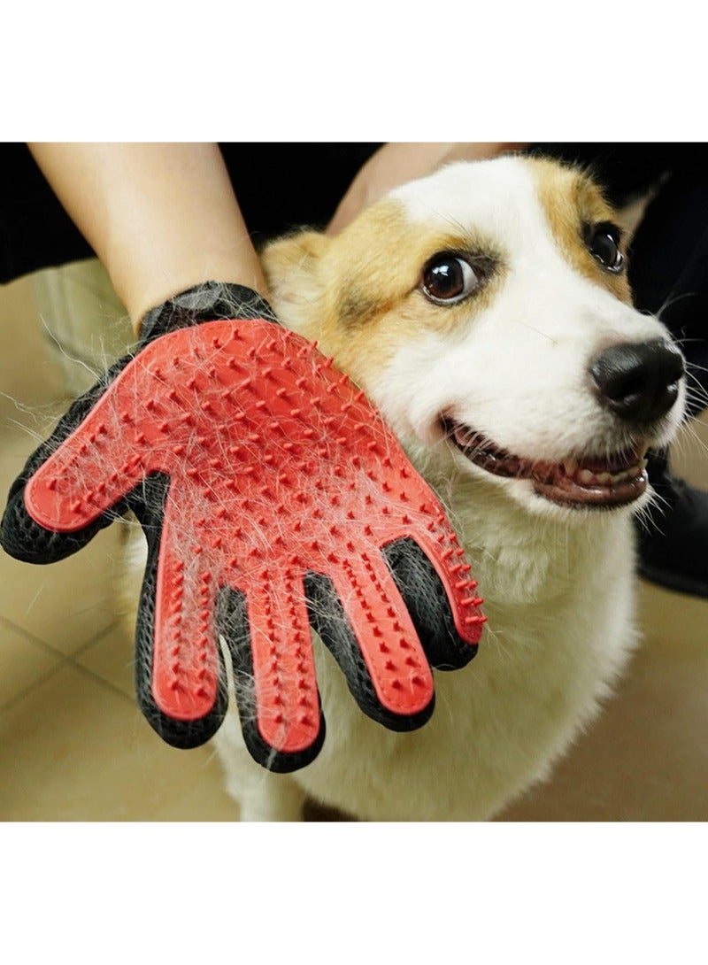 AGD Pet Grooming Glove Gentle Brush Glove for Cleaning Dog and Cat Hair Effective in Removing Animal Hair One pack for right hand (Red)  - Image 3
