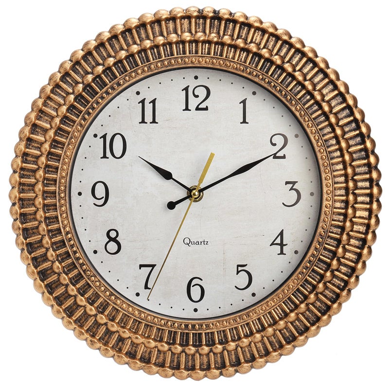 Bekith Wall Clock 12 Inch Silent NonTicking Retro Wall Clocks Battery Operated Round Vintage Decorative Clock for Kitchen Home Office Bedroom Living Room Bathroom School