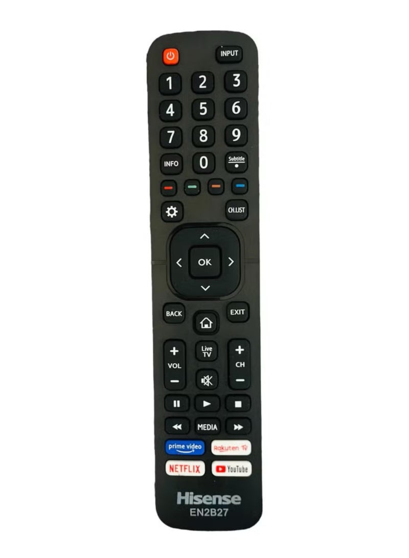 Hisense Replacement Remote Control for Hisense Smart TV EN2B27 with Netflix, YouTube, Prime Video & Rakuten TV Shortcut Buttons – Universal Infrared TV Remote - Image 1