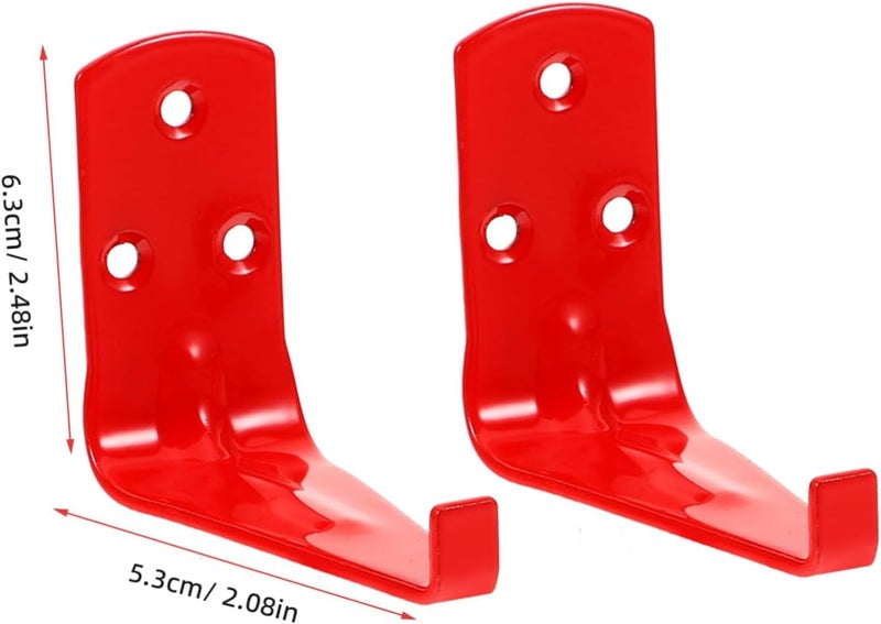 Uonlytech 4pcs Shaped Wall-Mount Fire Extinguisher Bracket Holder Durable Easy-Install Extinguisher Hanger for Fire Space-Saving Design Red Color - Image 2