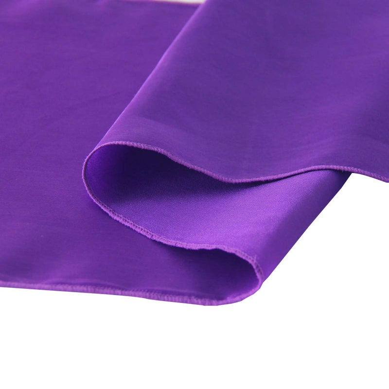 Welmatch Purple Satin Chair Sashes Bows - 50 Pcs Wedding Banquet Party Event Decoration Chair Bows (Purple 50) - Image 2