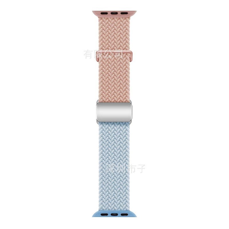 سوار ساعة ذكية سوار نايلون حلقي متوافق باللون أسود قابل للتعديل مع Apple Watch 38/40/41/42/44/45/49mm بملاءمة قابلة للتعديل وحزام بديل - Image 5