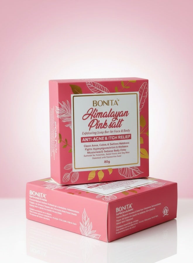 Himalayan Pink Salt Soap Pack of 2  Exfoliating Anti Acne Itch Relief Deep Cleansing Natural Mineral Soap for Face and Body