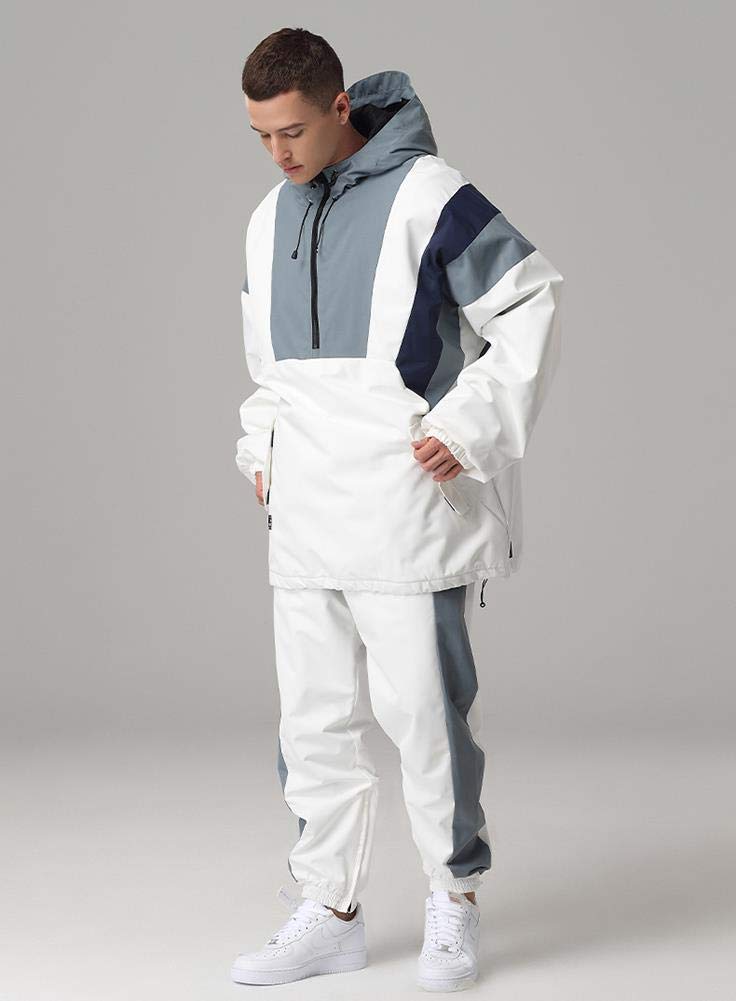 SEARIPE Couples Ski Suit Women's Ski Jackets and Pants Set Two Pieces Loose Snow Suits Men Winter Snowsuit(White,XL) - Image 5