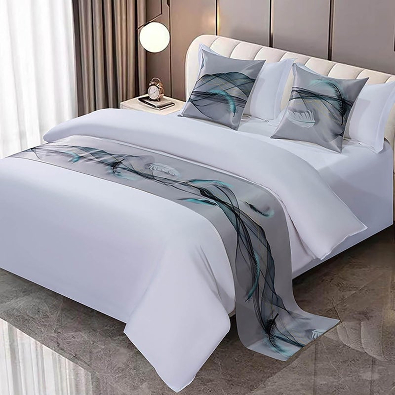 Balanced universal design Bed Runner Bedroom Bedding Scarves for Hotel Wedding Room Home Guesthouse (Pillowcase Included X2)(50X160CM) Low wear optimized build Well-engineered versatile build Cost effective global grade quality Consistent single item quality Temp fluctuation resistant crafted quality Multi item matching Small apartment fit Pre-sale confirmed stock Repeated use resistant selected material Cleaner resistant Reliable durability User friendly optimized build Low dust buildup Flexible sizing options Easy lifting build Ready post purchase fulfill Globally popular universal design Local market compliant trusted quality Fine polished finish High precision lightweight material Wide use selected material Simple upgraded construction All climate suitability Safe material - Image 1