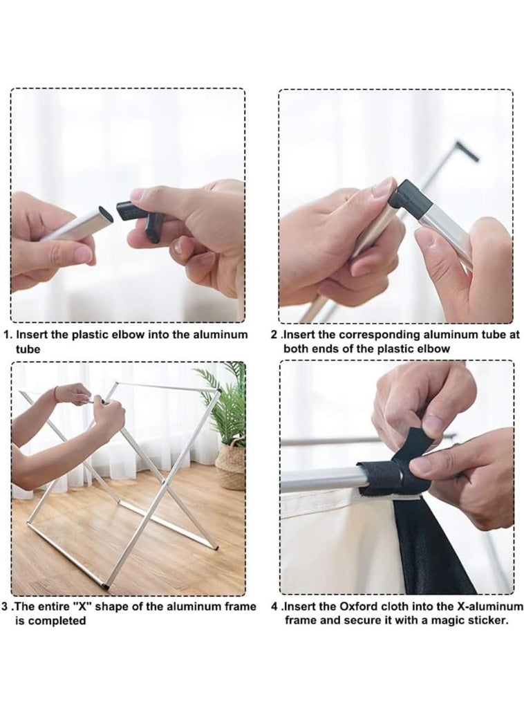 سلة غسيل كبيرة قابلة للطي مع 3 أقسام ومقبض للحمام وغرفة النوم والمنزل - Image 5