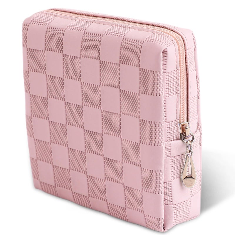 Teircno Period Bag for Women Girls PU Leather Sanitary Napkin Storage Bag Cute Pads Bags for Period Discreet Menstrual Pouch for Pads Tampons Menstrual Cups Perfect for Travel Daily Use - Image 3