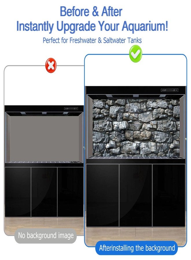CICK SEED Aquarium Background & Fish Tank Background – Ultra HD Static Cling, Tape-Free, Realistic Rock Wall Design for Professional Aquarium Decorations 11.8 X 23.6 Inches - Image 2