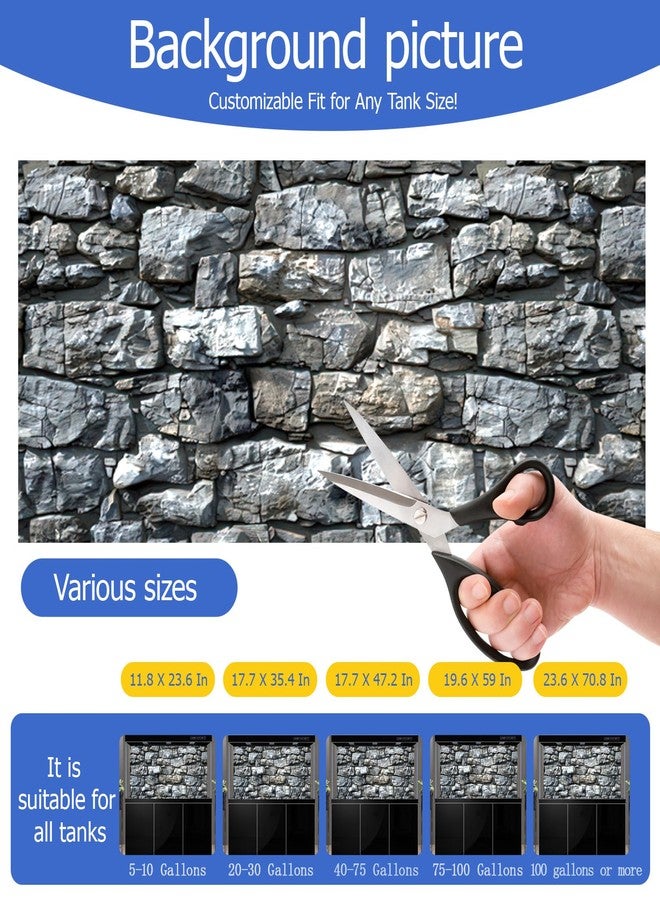 CICK SEED Aquarium Background & Fish Tank Background – Ultra HD Static Cling, Tape-Free, Realistic Rock Wall Design for Professional Aquarium Decorations 11.8 X 23.6 Inches - Image 5