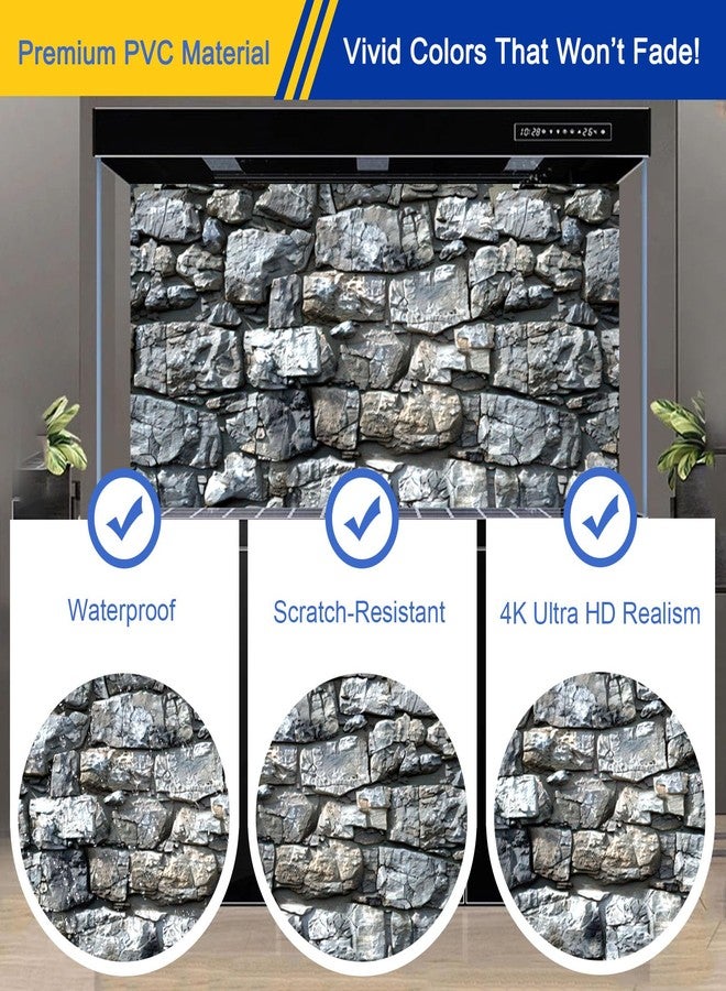 CICK SEED Aquarium Background & Fish Tank Background – Ultra HD Static Cling, Tape-Free, Realistic Rock Wall Design for Professional Aquarium Decorations 11.8 X 23.6 Inches - Image 4