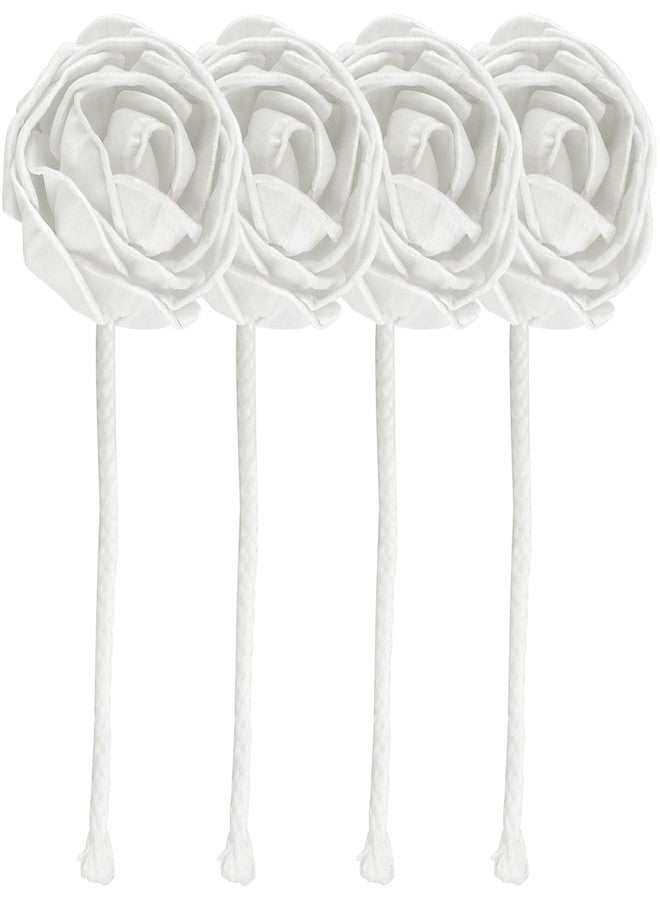 DOERDO DD DOERDO 4Pcs Flowers Diffuser Essential Oil Aroma Diffuser Stick with Rope for Home Office, White, 2.8x6.7 Inch - Image 1