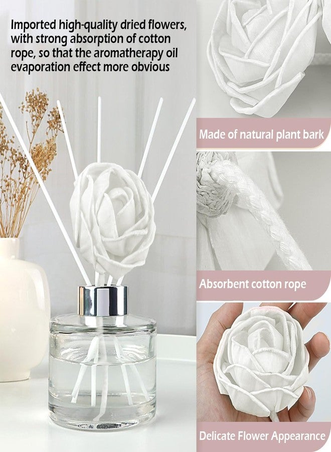 DOERDO DD DOERDO 4Pcs Flowers Diffuser Essential Oil Aroma Diffuser Stick with Rope for Home Office, White, 2.8x6.7 Inch - Image 3
