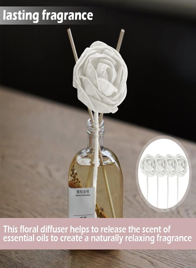 DOERDO DD DOERDO 4Pcs Flowers Diffuser Essential Oil Aroma Diffuser Stick with Rope for Home Office, White, 2.8x6.7 Inch - Image 5