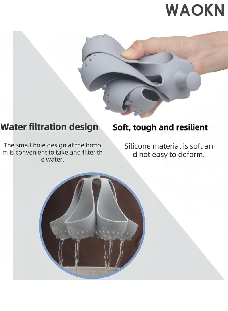 WAOKN Silicone Egg Boiler Rack, Freestanding Egg Boiler, egg boiler holder, Egg Cooker, Hard Boiled Egg Boiler, Storage and Egg Rack, Holds 6 Eggs, Kitchen Silicone Egg Boiler Gadget, Gray - Image 4