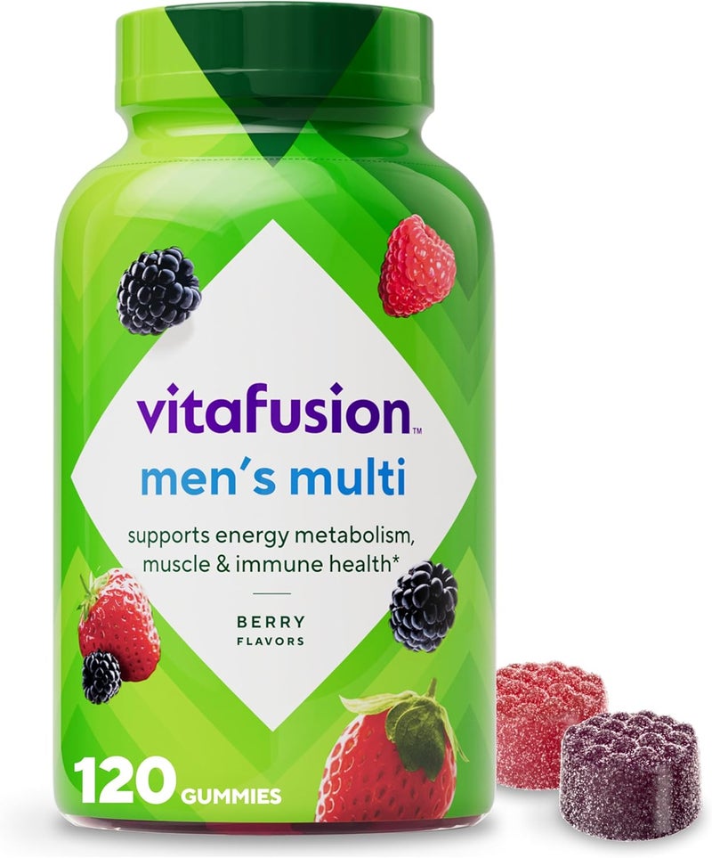 Vitafusion Adult Gummy Vitamin Supplement for Men Berry Flavored A C D E B6 B12 Daily 120 Count 60 Day Supply - Image 1