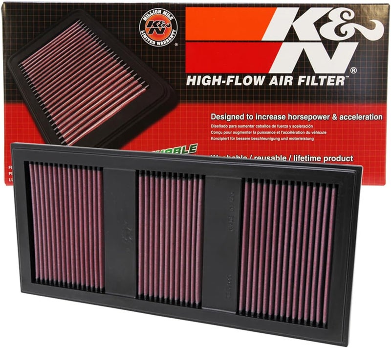 K+N K&N Engine Air Filter: Increase Power & Acceleration, Washable, Premium, Replacement Car Air Filter: Compatible with 2011-2017 Mercedes V6 3.5L (S400, E350, SLK, C350, E400, GLK350, ML350), 33-2985 - Image 1