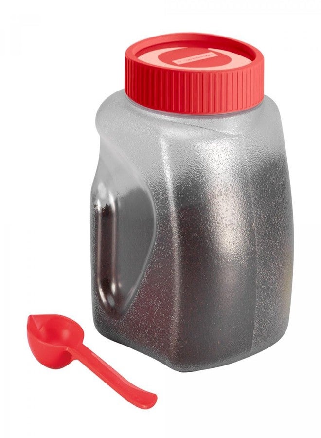 Tribello LARGE 22 OZ Ground Coffee Container For Coffee Beans, Plastic Jar With Screw On Lid For Dry Food Sugar, Flour, Coffee Grounds Container Storage With Scoop - Easy Grip - BPA Free - Image 1