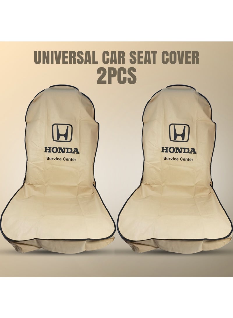 هوندا غطاء حماية من الغبار لمقعد السيارة ، حماية إضافية لمقعدك طقم قطعتين ، غطاء مقعد سيارة عالمي ، بيج - Image 1
