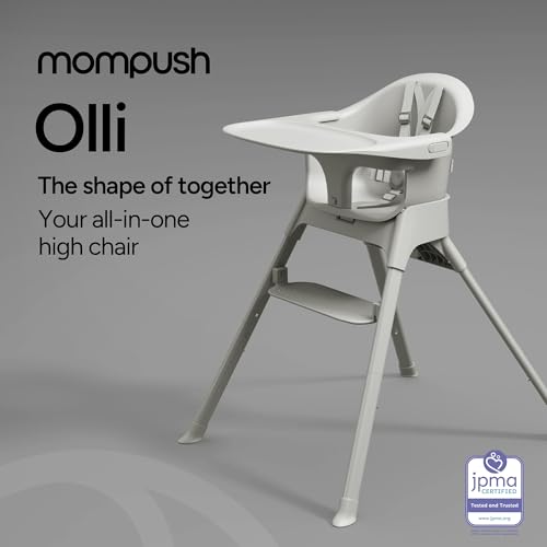 Mompush Olli 7-in-1 Convertible High Chair for Babies and Toddlers – Adjustable Height & Footrest, Dishwasher-Safe Tray, Compact Foldable Design for Easy Storage & Travel, Lightweight Yet Durable - Image 3