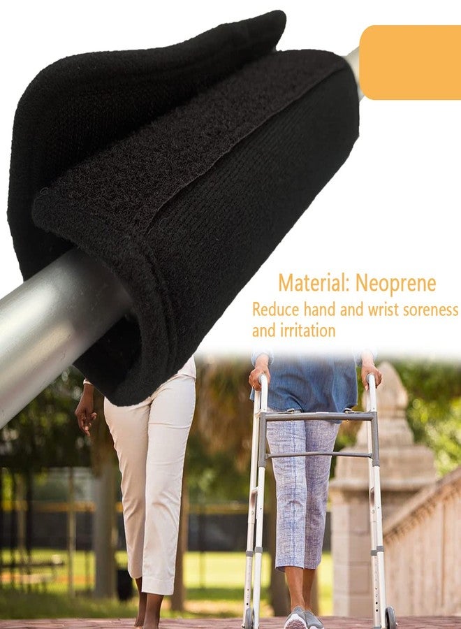 MESINURS Universal Walker Padded Hand Grip Covers, Premium Medical Soft Cushion Memory Foam Core Padding, Wicking, Comfort, Washable, Black - Image 5