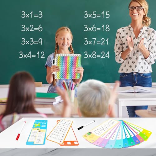 Anemeeoke Multiplication Flash Cards Pop Fidget Multiplication Chart Times Table Educational Flashcard 3rd Grade 4th 5th 6th Grade Mint - Image 5