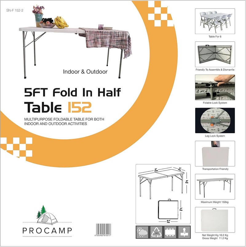 Procamp 5FT Fold In Half Table - Portable and Durable - Image 5