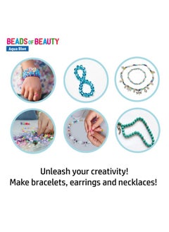 FLO FLO Toys Beads of Beauty Aqua Blue Beads for Jewellery Making Kit for Kids - Complete Beads for Bracelet, Necklaces, and Earrings Crafting Kit - Perfect Jewellery Making Set for Girls…  - Image 5