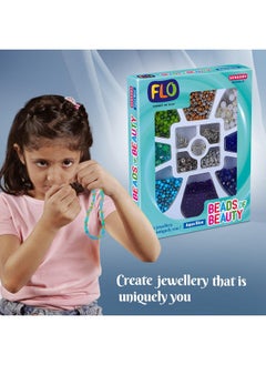 FLO FLO Toys Beads of Beauty Aqua Blue Beads for Jewellery Making Kit for Kids - Complete Beads for Bracelet, Necklaces, and Earrings Crafting Kit - Perfect Jewellery Making Set for Girls…  - Image 4